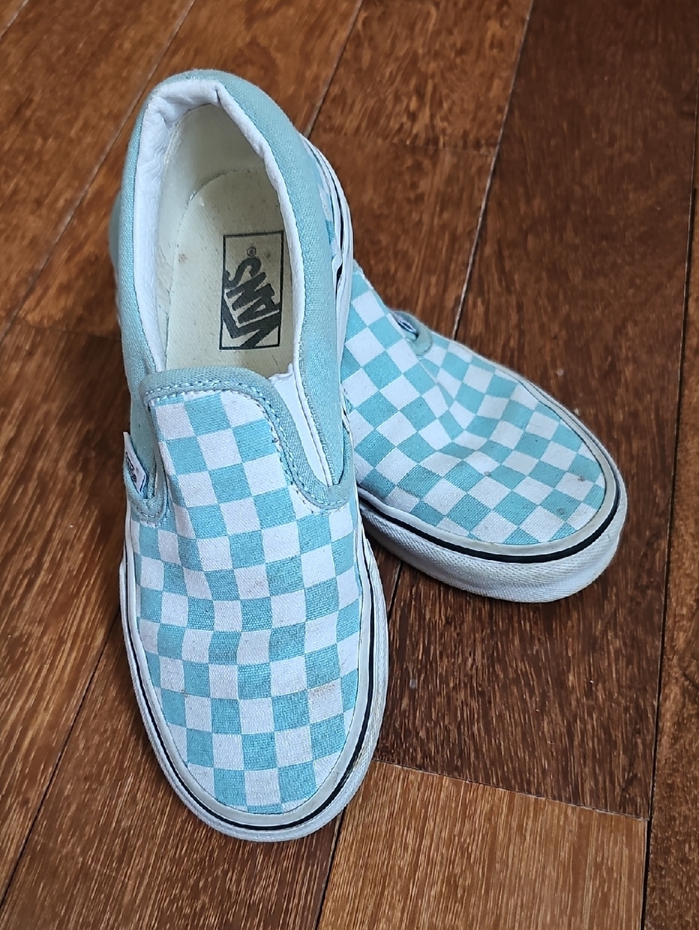 Vans Kids Slip-On Checkerboard Sneakers - Teal/White